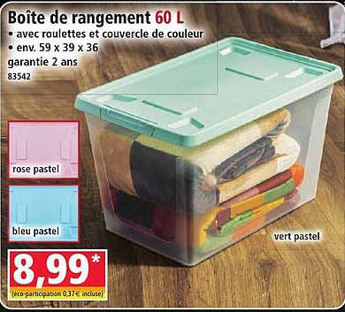 Boîte de rangement 60 L