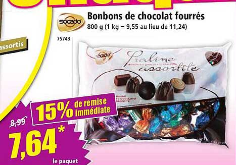 Bonbons de chocolat fourrés