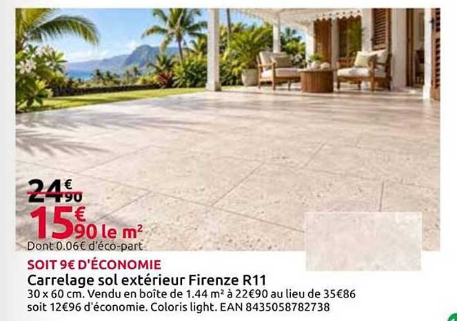Carrelage sol extérieur Firenze R11