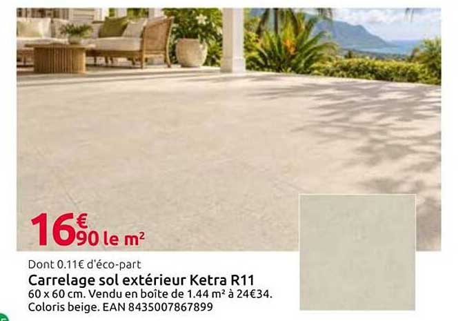 Carrelage sol extérieur Ketra R11