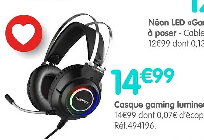 Casque gaming lumineux