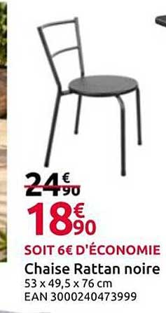 Chaise Rattan noire
