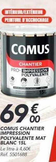 COMUS CHANTIER IMPRESSION POLYVALENTE MAT BLANC 15L