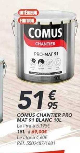 COMUS CHANTIER PRO MAT 91 BLANC 10L