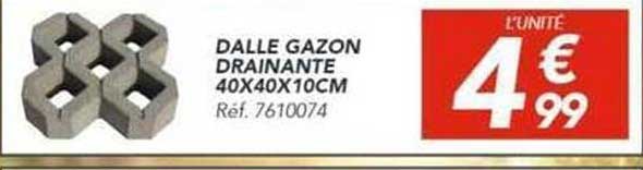 DALLE GAZON DRAINANTE 40X40X10CM Réf. 7610074