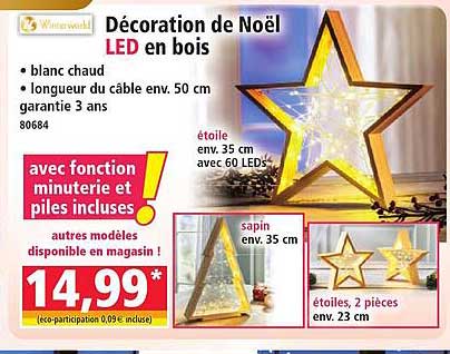 Décoration de Noël LED en bois