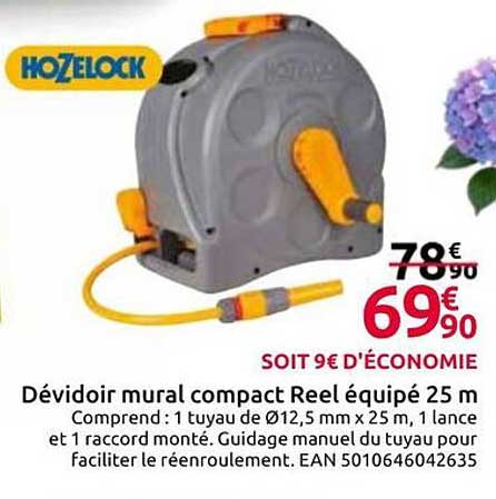 Dévidoir mural compact Reel équipé 25 m