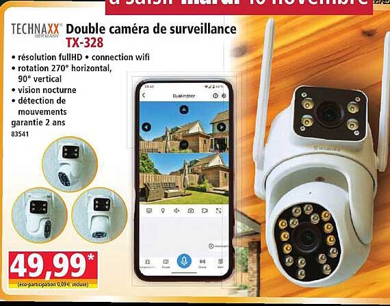 Double caméra de surveillance TX-328