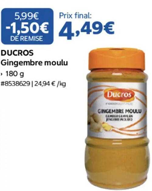 DUCROS Gingembre moulu, 180 g