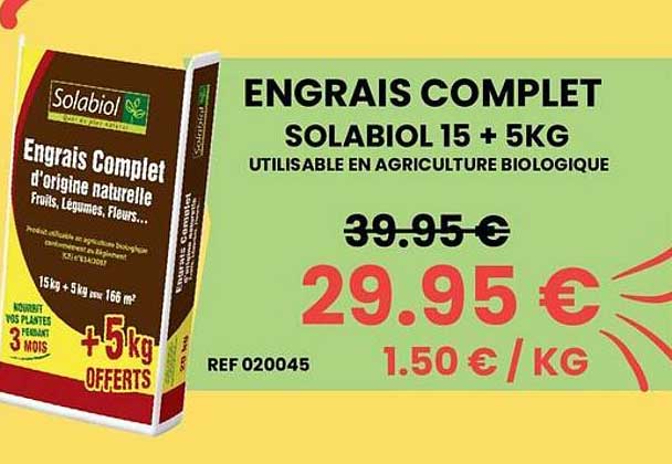 ENGRAIS COMPLET SOLABIO 15 + 5KG