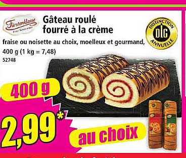 Gâteau roulé fourré à la crème