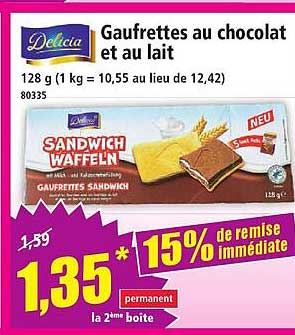 Gaufrettes au chocolat et au lait