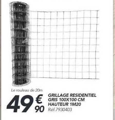 GRILLAGE RESIDENTIEL GRIS 100X100 CM HAUTEUR 1M20