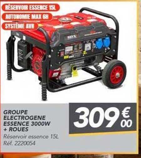GROUPE ELECTROGENE ESSENCE 3000W + ROUES