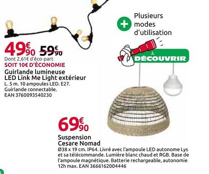 Guirlande lumineuse LED Link Me Light extérieur