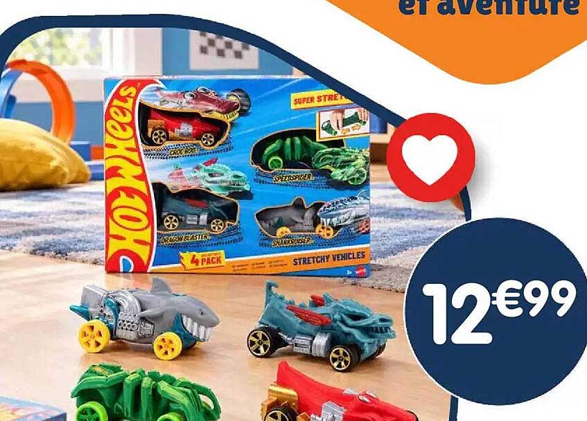 Hot Wheels 4 Pack Stretchy Vehicles