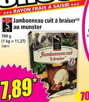 Jambonneau cuit à braiser(*) au munster