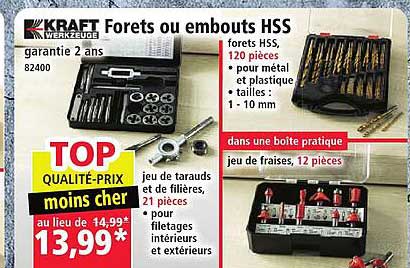 KRAFT Forets ou embouts HSS