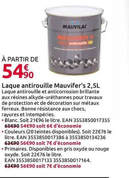 Laque antirouille Maufiver's 2,5L