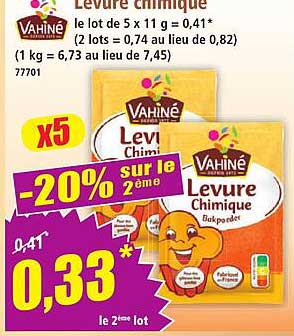 Levure Chimique Vahiné -20% sur le 2ème