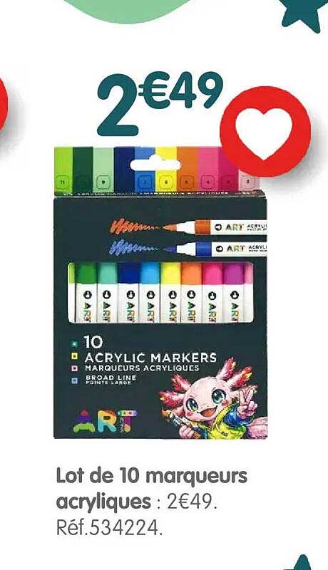 Lot de 10 marqueurs acryliques