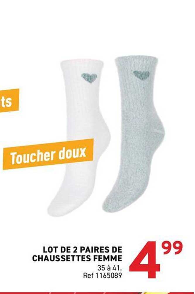 LOT DE 2 PAIRES DE CHAUSSETTES FEMME