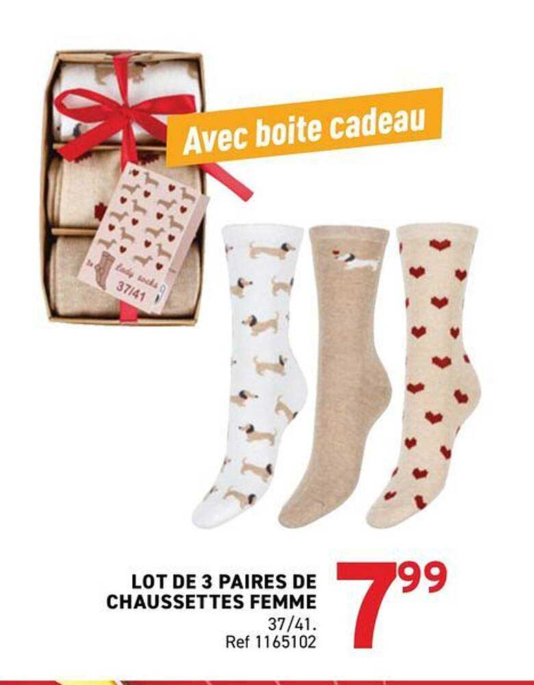 LOT DE 3 PAIRES DE CHAUSSETTES FEMME