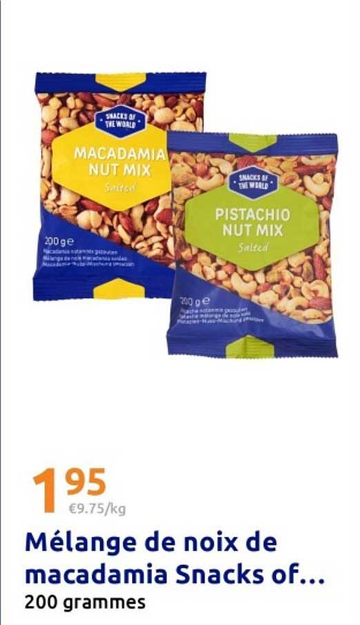 Mélange de noix de macadamia Snacks of... 200 grammes