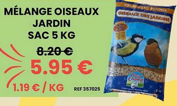 MÉLANGE OISEAUX JARDIN SAC 5 KG