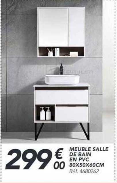 MEUBLE SALLE DE BAIN EN PVC 80X50X60CM