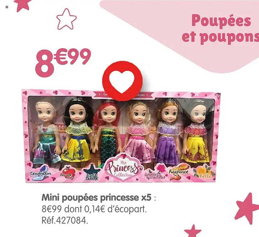 Mini poupées princesse x5 :
