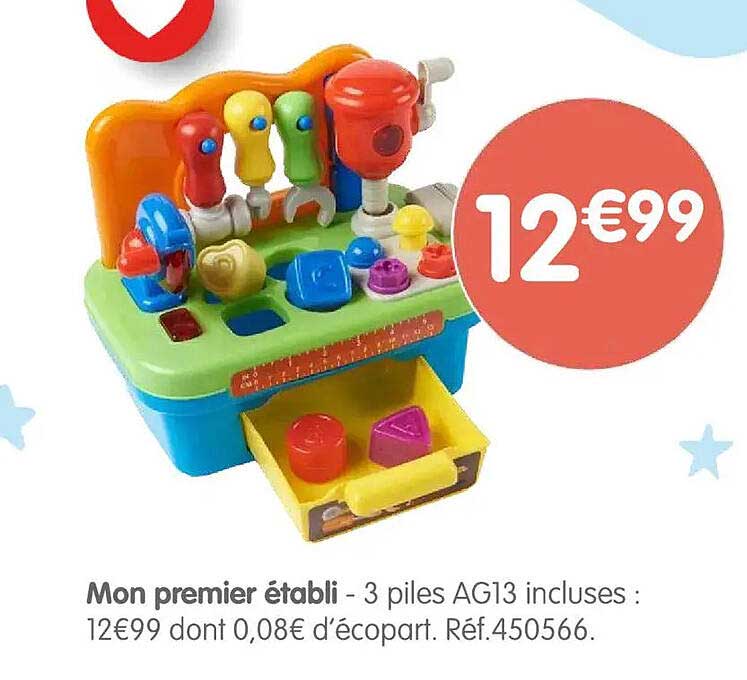 Mon premier établi - 3 piles AG13 incluses :