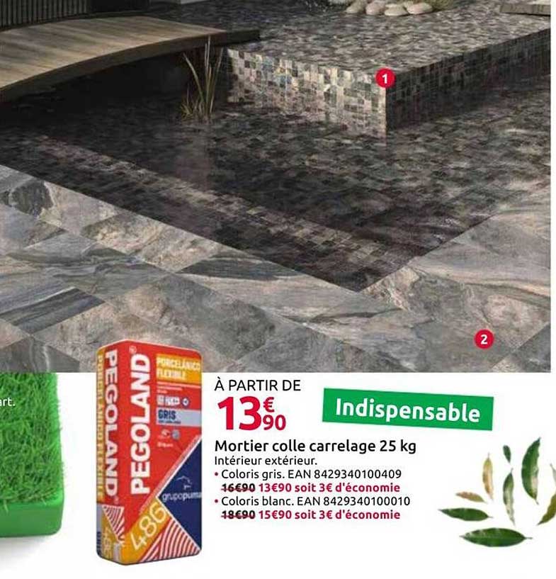 Mortier colle carrelage 25 kg