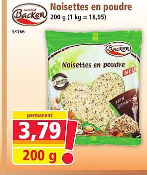 Noisettes en poudre