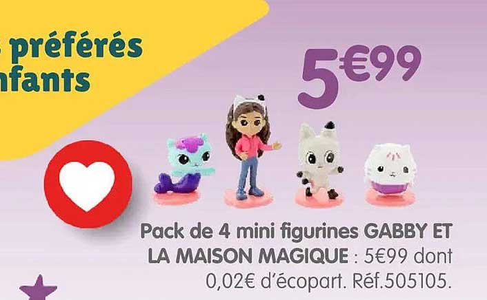Pack de 4 mini figurines GABBY ET LA MAISON MAGIQUE