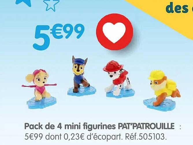Pack de 4 mini figurines PAT’PATROUILLE