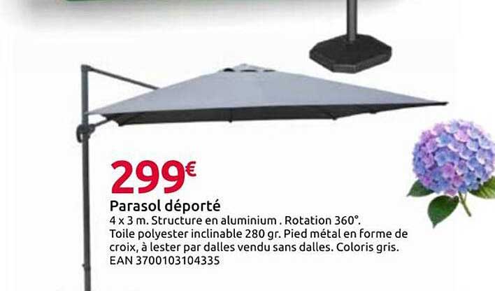 Parasol déporté