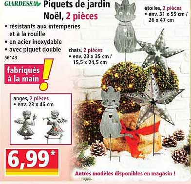 Piquets de jardin Noël, 2 pièces