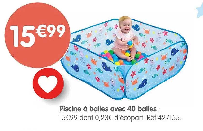 Piscine à balles avec 40 balles :