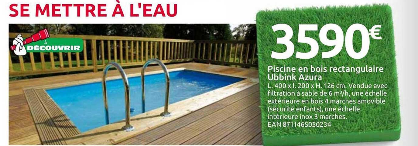 Piscine en bois rectangulaire Ubbink Azura