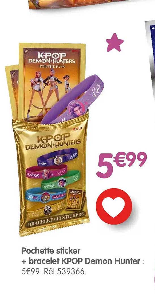Pochette sticker + bracelet KPOP Demon Hunter :