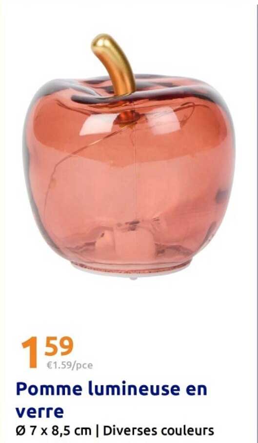 Pomme lumineuse en verre