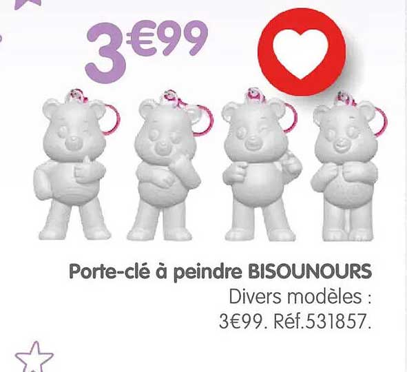 Porte-clé à peindre BISOUNOURS