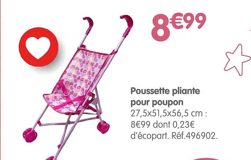 Poussette pliante pour poupon