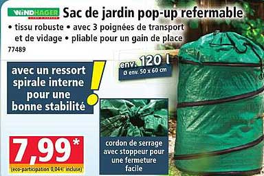 Sac de jardin pop-up refermable