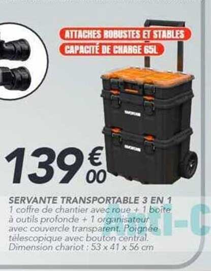 SERVANTE TRANSPORTABLE 3 EN 1