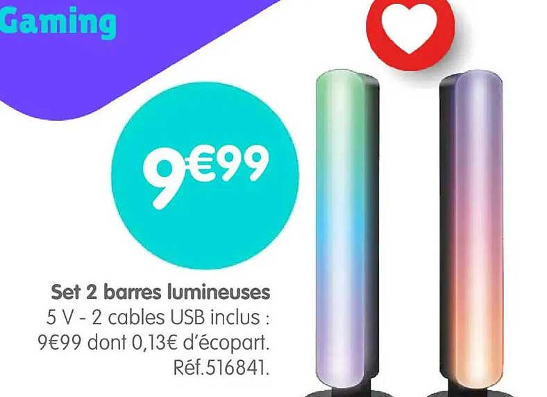 Set 2 barres lumineuses