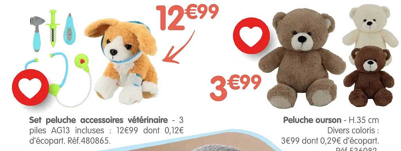 Set peluche accessoires vétérinaire - 3 piles AG13 incluses