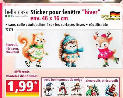 Sticker pour fenêtre "hiver" env. 46 x 16 cm