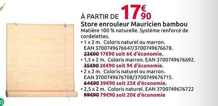 Store enrouleur Mauricien bambou